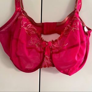 Elomi Pink bra with floral embroidery size 38GG